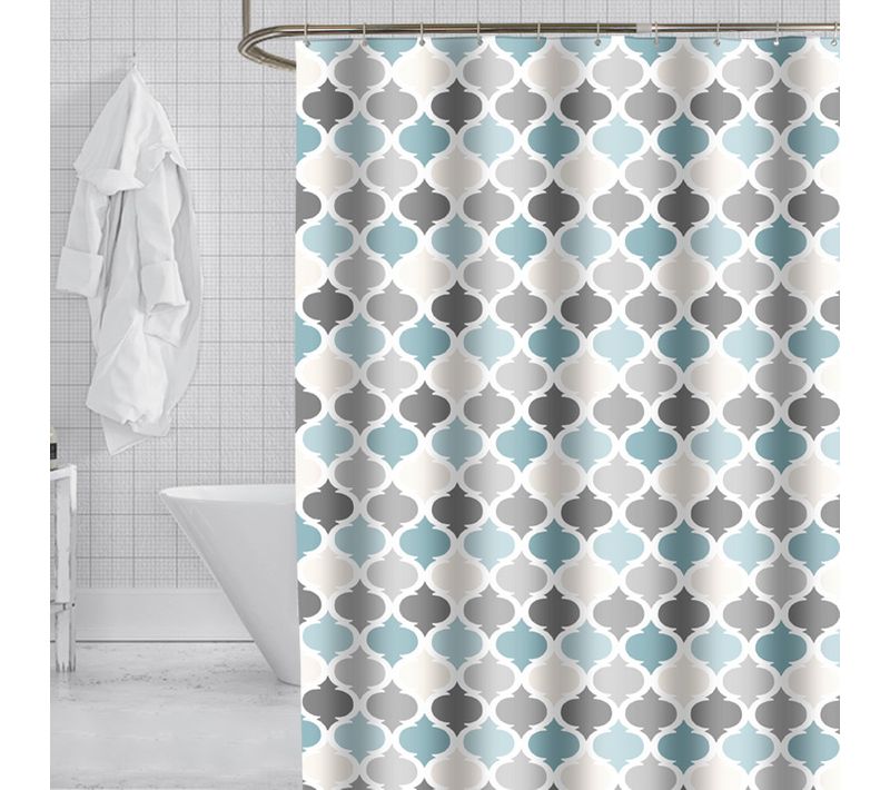 180 X 200cm Rideau De Douche Avec 12 Crochets Séchage Rapidelanternes Colorées , Tissu Polyester