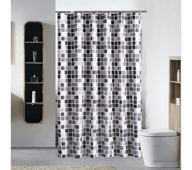 Rideau De Douche à Motifs Mosaïques-180*180cm,rideau De Douche En Polyester Lavable En Machine