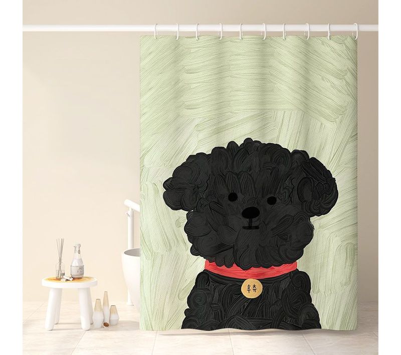 120*180cm Cartoon Puppy Shower Curtain 3#, Rideau De Douche Imperméable Avec Crochets