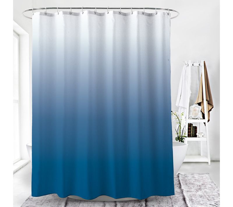 Bleu Rideau De Douche En Polyester Imperméable Anti-moisissure, Rideau De Douche 180×180 Cm