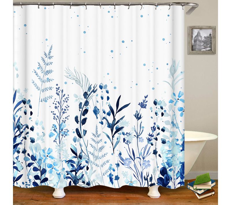 180 X 200 Cmvert Rideau De Douche En Tissu Polyester, Forêt Vierge, Prairie, Plantes Vertes