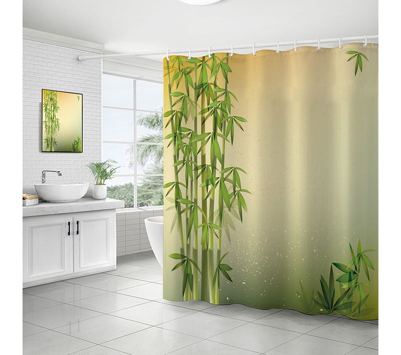 Rideau De Douche Vague Japonaise Kanagawa 180 X 180 Cmstyle De Bambou  Rideau De Bain Tissu Poly