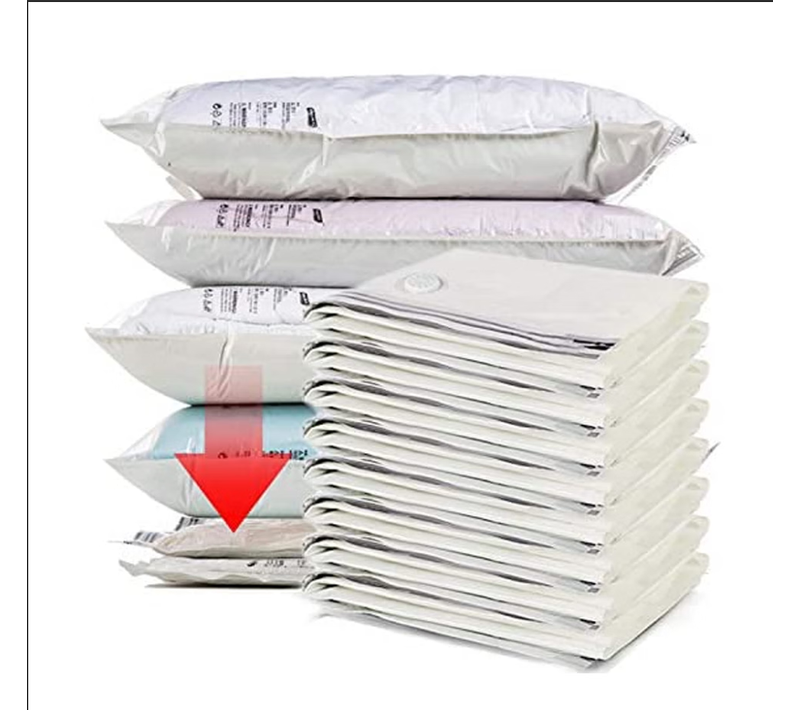 Sacs De Rangement Sous Vide Premium. Lot De 8 Grande Taille 40*60cm. Pas Besoin De Pompe Ou D’asp