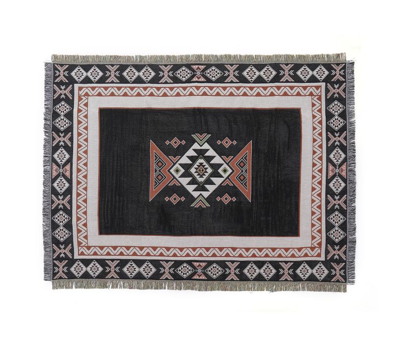 Plaid Noir Tricotée - 160x130cm