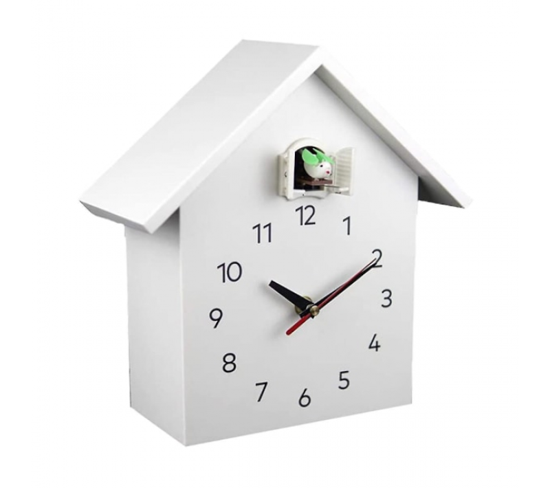 Réveil à Coucou Avec Appel D'oiseaux Horloge à Coucou Créative - Nichoir Blanc