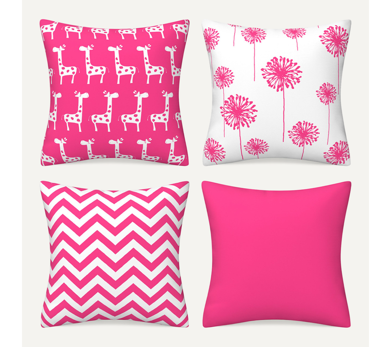 Housse De Coussin Géométrique Rose, Housse De Coussin à Impression Numérique