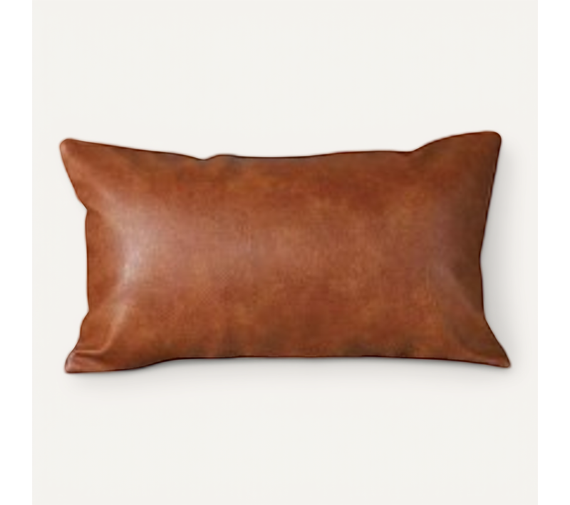 Lot De 2 30*50 Cm Housses De Coussins Luxe En Cuir Artificiel Décoration Confortable Moderne