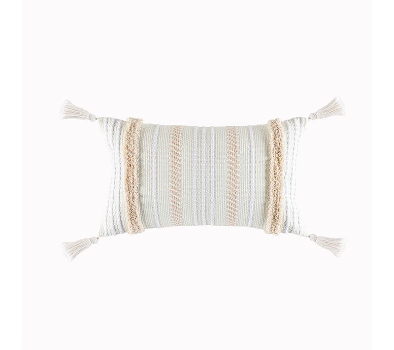 Lot De 2 Boho Housse De Coussin, Décoratives Doux Taies D'oreiller 30x50cm Avec Tufted Tassel