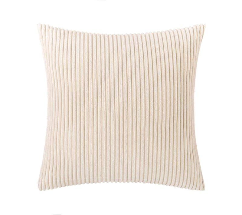 Lot De 2 Decorative Housse De Coussin ,45x45cm Beige,côtelé Canapé Taie D'oreiller