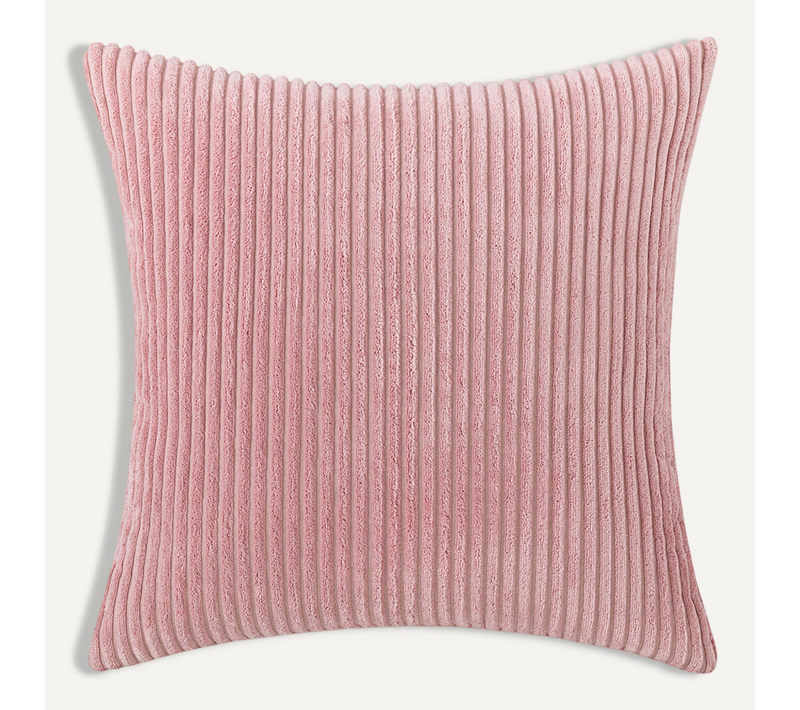Lot De 2 Decorative Housse De Coussin ，45x45cm  Rose，côtelé Canapé Taie D'oreiller Douce
