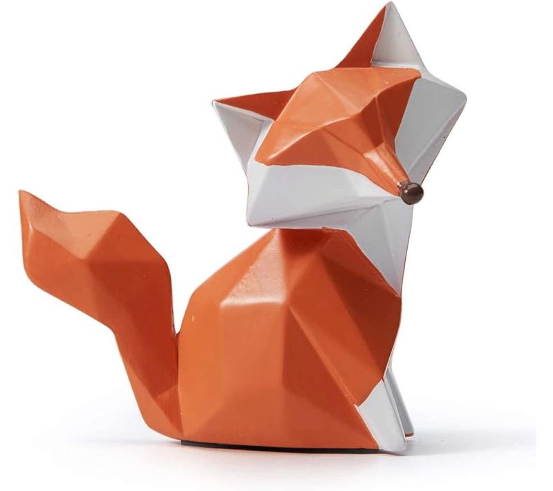 10cm Renard Statue Décor Figurine Maison Sculpture Artisanat Résine Animal Cadeau Bureau Table