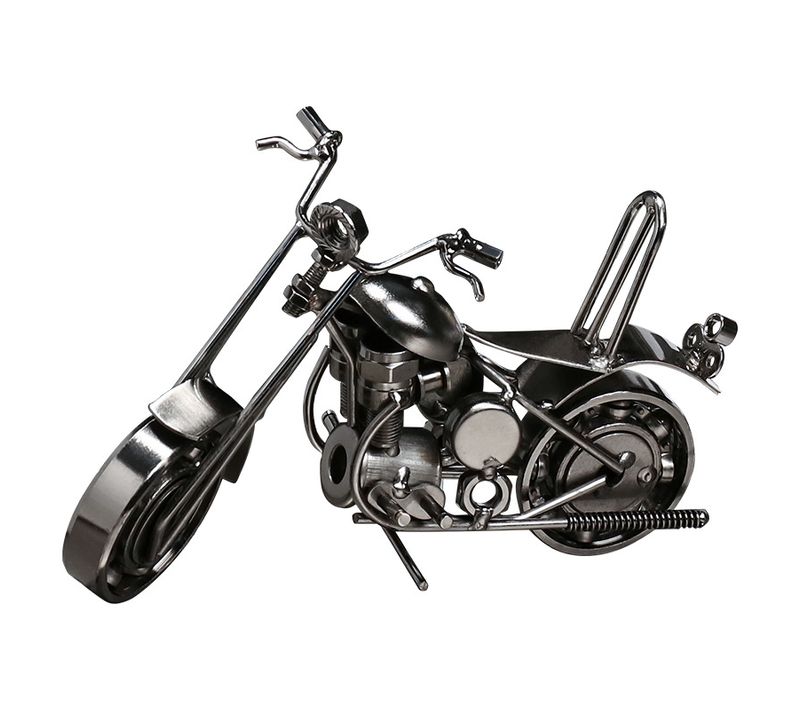 20x10cm Vintage Iron Harley Motorcycle Model Decoration Home Living Room Wine Cooler Entryway