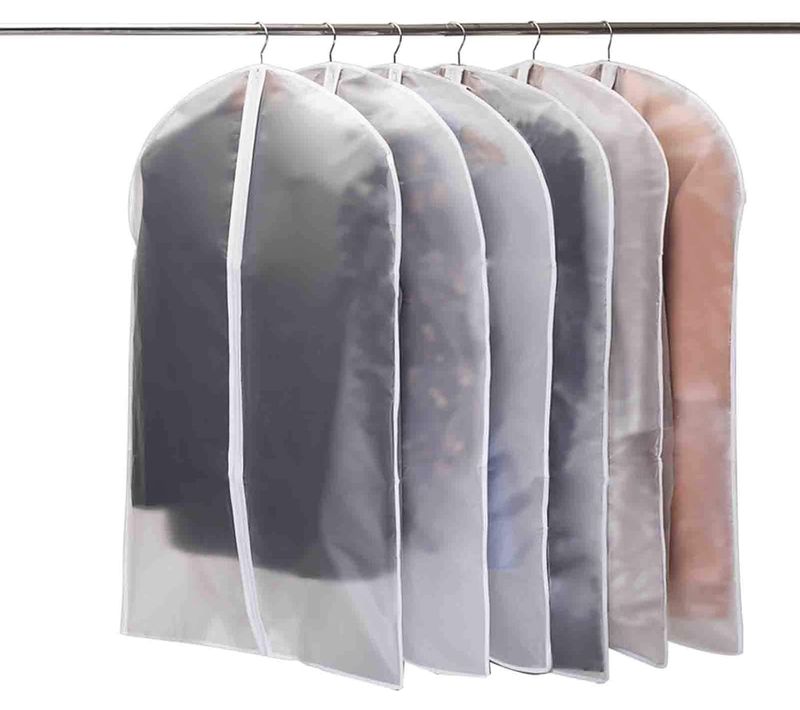 Lot De 6 Housses De Vêtements Anti-mites Avec Fermeture Éclair Pour Rangement De Garde-robe