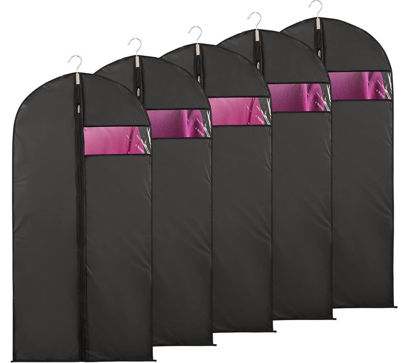 5pcs Housses Vetement Fenêtre Transparente Visible Housse Veste Costume Anti Poussière Etanche