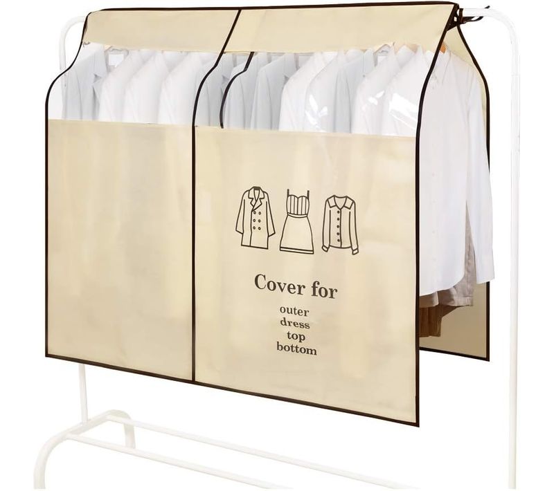 Housses De Vêtements Transparent Fenêtre Anti-poussière Vêtements Housse Protège Portant