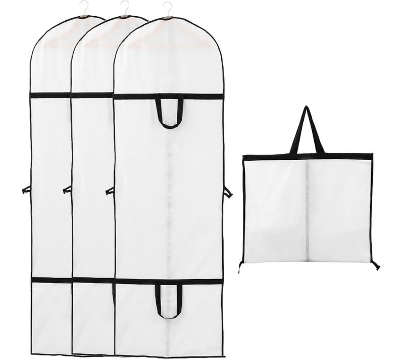 3pcs Housse Robe De Mariée Longue 60x180cm Housse Robe De Soiree Pour Mariée Et Robe De Demoisel