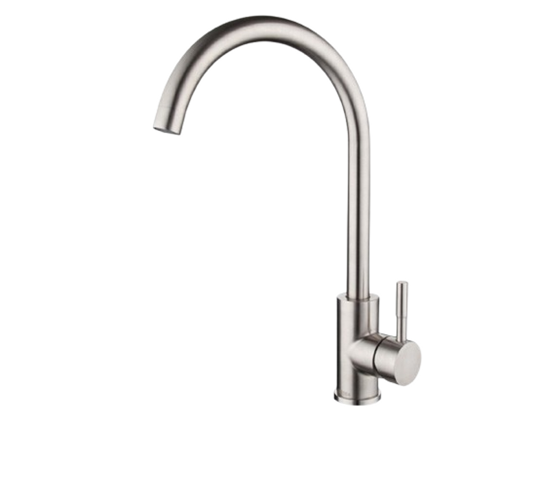 Argent Robinet D'eau Chaude Et Froide De Cuisine Robinet D'évier En Acier Inoxydable 304