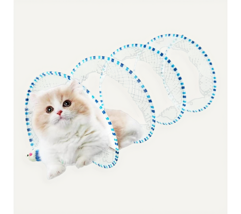 Jouets Pour Chats Bleu ,tunnel Pliable Pour Chat,jouets En Plumes Avec Cloche Pour Chats