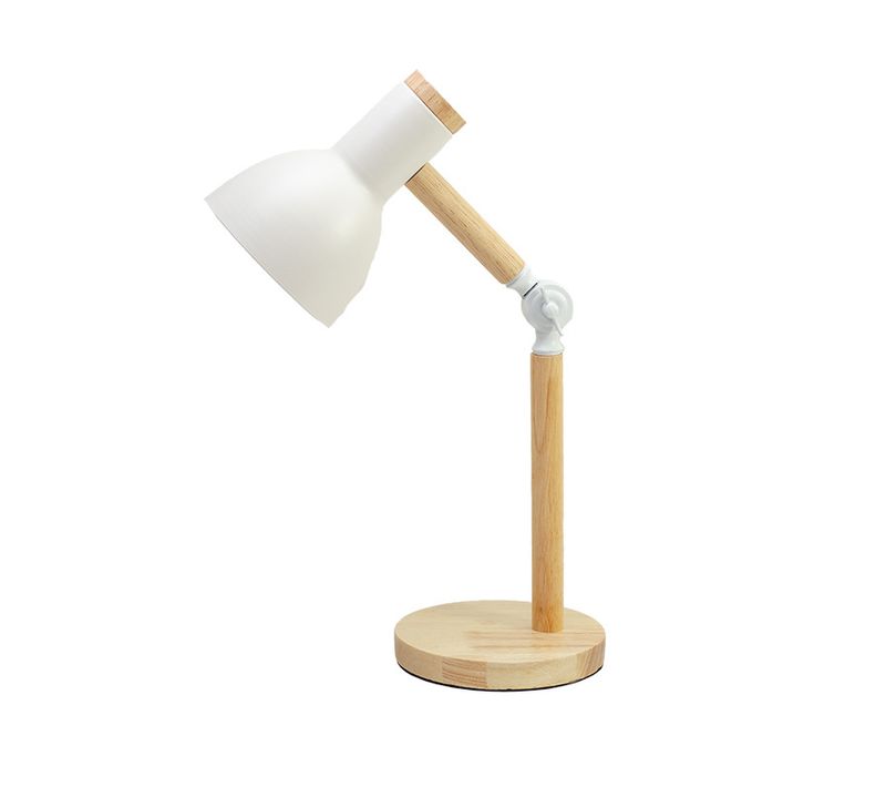 Blanc Ampoule LED Lampe De Table En Bois à Lumière Blanche Lampe De Table De Lecture Avec Douille