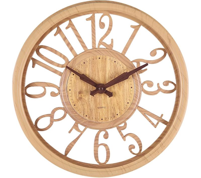 Horloge Murale Rétro Imitation Bois Adaptée à La Décoration Du Salon, De La Cuisine, Du Bureau