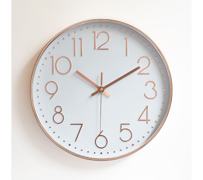 Modern Silent Mute Wall Clock Wall Pendulum For Living Room Kitchen Bedroom - Rose Gold