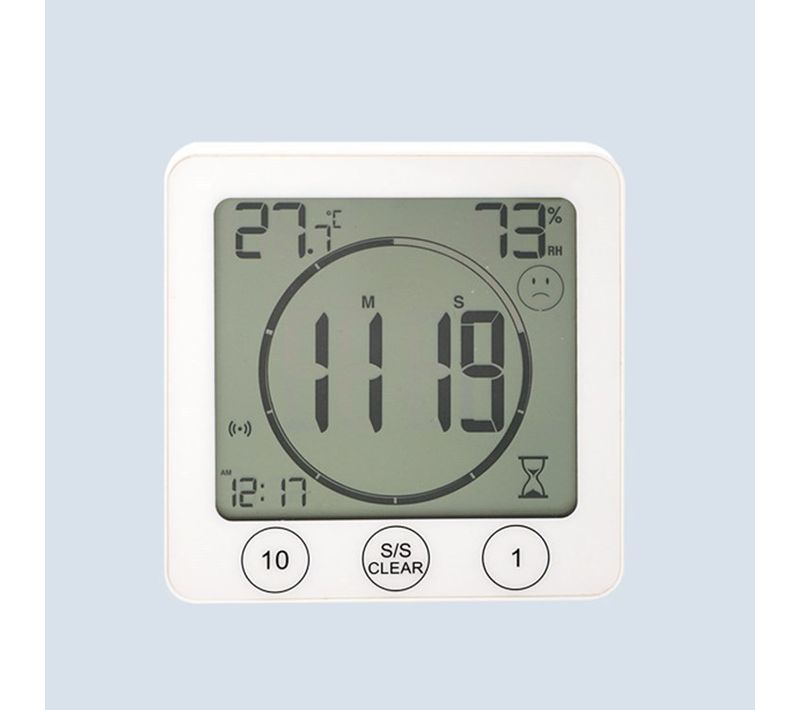 Bathroom Clock, Waterproof Touch Control Shower Clock, LCD Digital Alarm