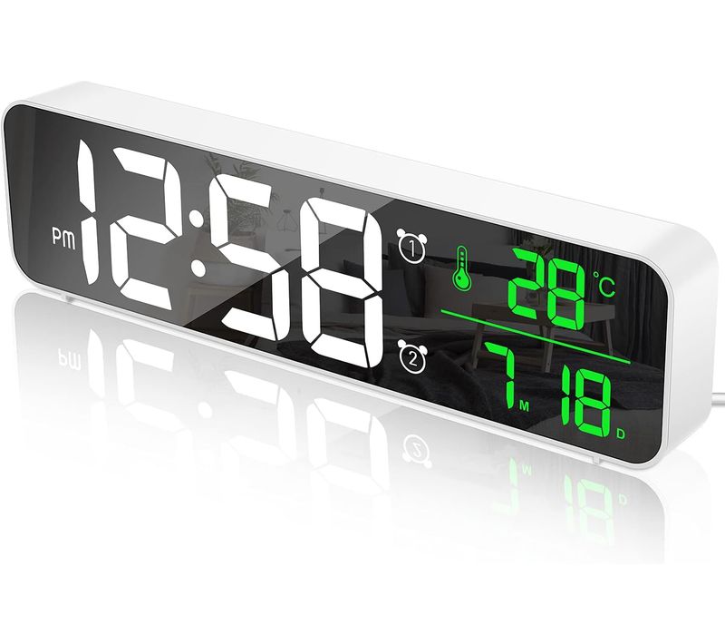 Digital Alarm Clock, Wall Clock Morning Alarm Clock LED USB Clock