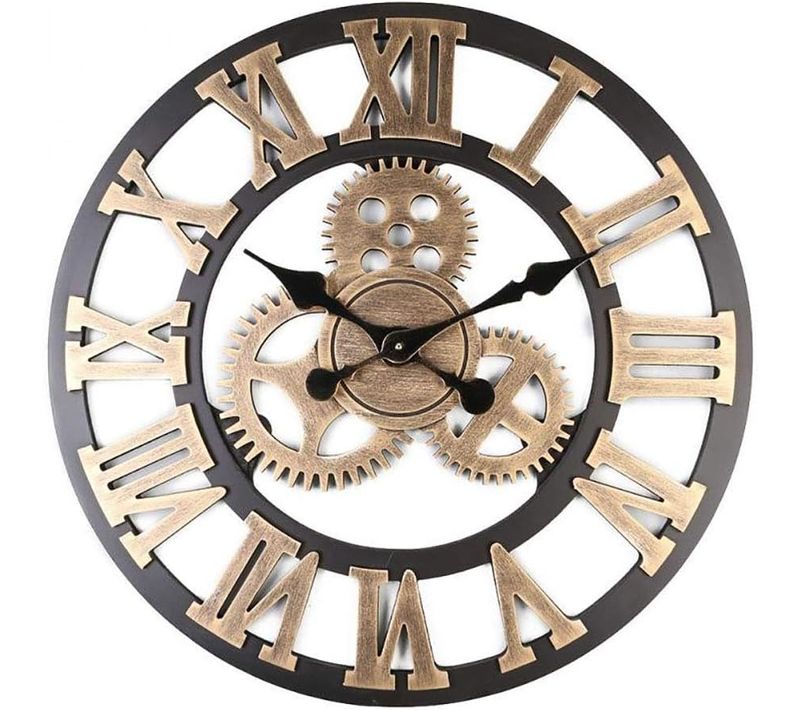 30 * 30cm 3d Wall Clock Large Classic Vintage Wooden Si