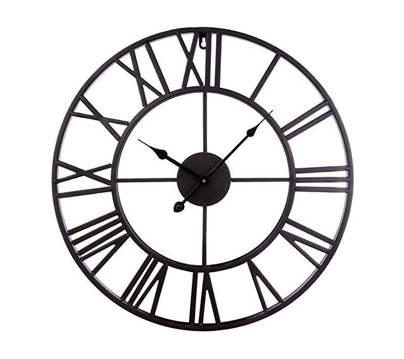 Black 40cm Clocks, Modern Roman Numerals Large Wall Clo