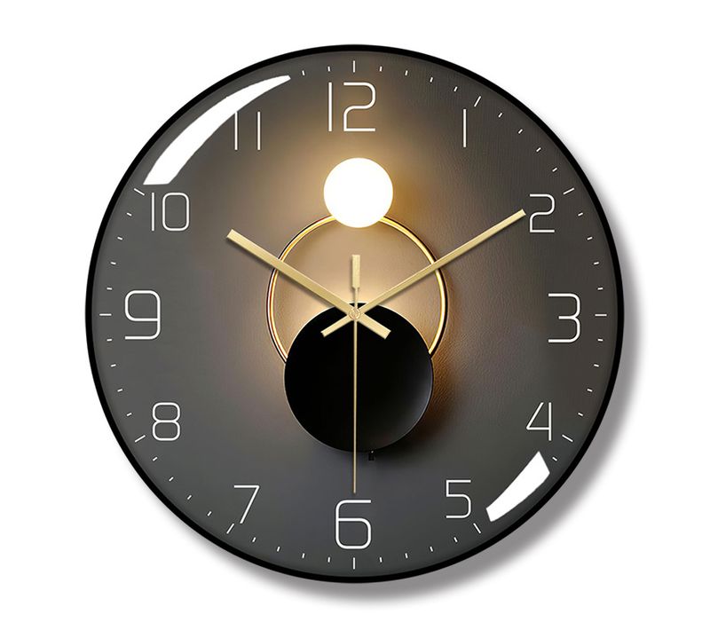 (black)modern Silent Wall Clock, 30cm Diameter Wall Clo