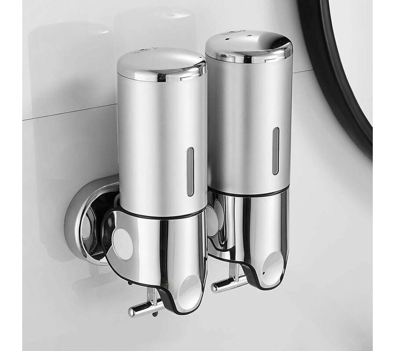 Distributeur De Savon Mural à Double Tête De 500 Ml, Désinfectant Pour Les Mains à Double Tête