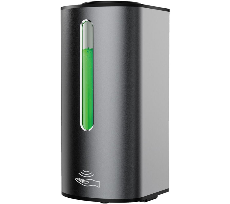 Distributeur De Savon Automatique Commercial Mural 380ml Gris Argent Mat Grande Capacité