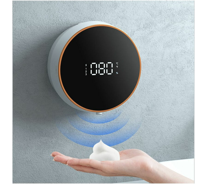 Distributeur Automatique De Savon Mousse Mural Blanc 300 Ml Rechargeable