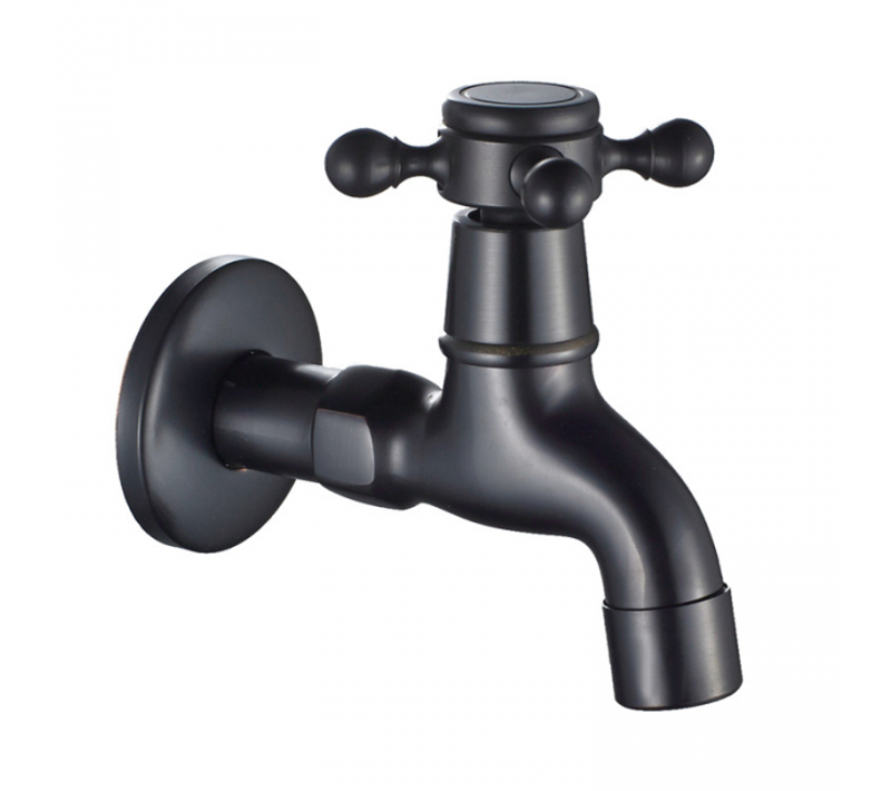 Robinet Mural Pour Lavabo De Salle De Bain  Avec Poignée Unique Raccord G1/2 (noir)