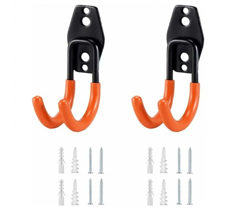 (orange) Crochet Garage 2 Pièces Crochet Mural Garage Crochets Utilitaires Crochet Porte