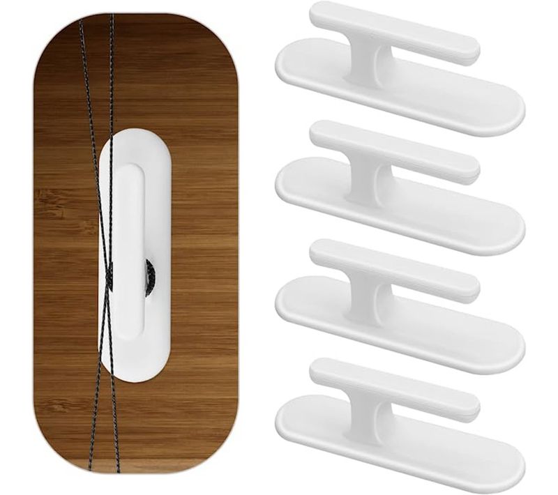 4 Pièces Enrouleur De Cordon De Store Crochets De Cordon De Store De Sécurité Support Blanc