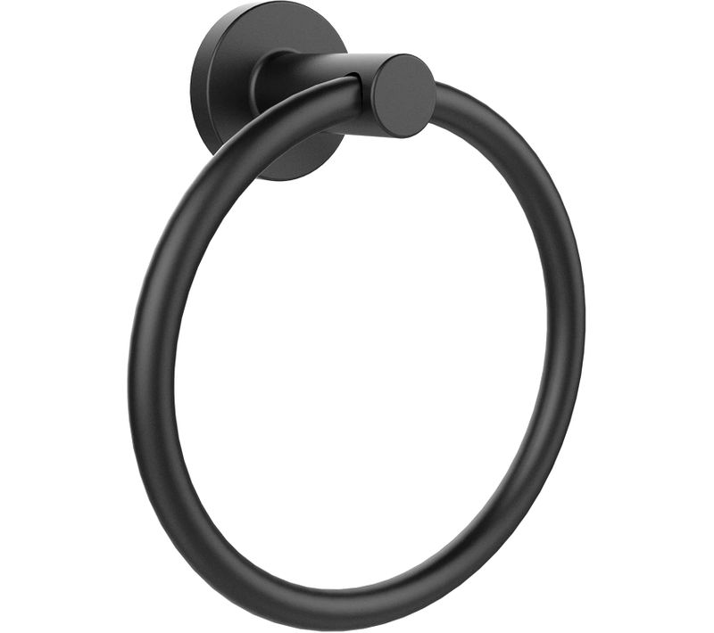 Anneau Porte-serviettes Noir Brossé (16 Cm De Diamètre) Porte-serviettes Mural