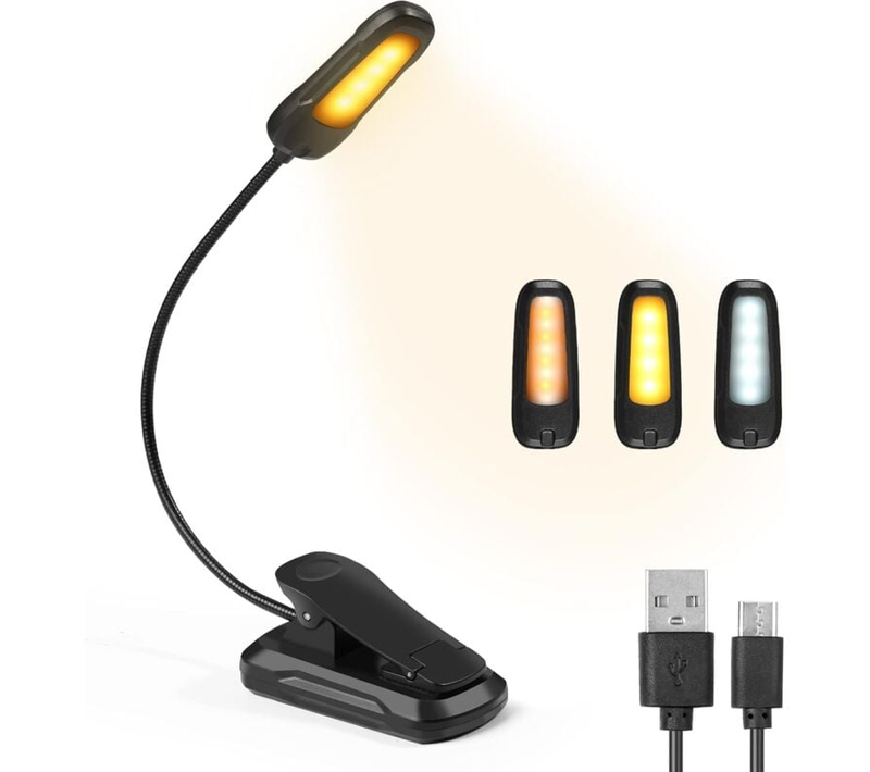 Liseuse, Liseuse LED Rechargeable, 3 Modes De Luminosité X 3 Couleurs (blanc/chaud/blanc Chaud)