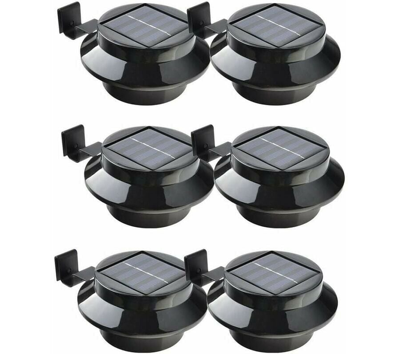 Paquet De 6 Lampes Solaires LED Pour Gouttière, Clôture, Toit, Gouttière, Jardin, Patio