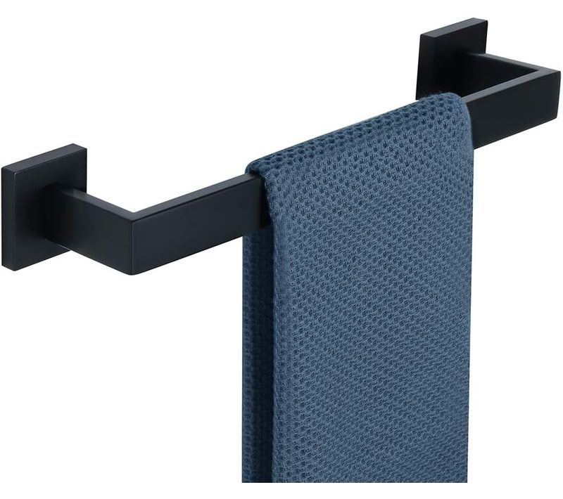 Porte-serviettes Mural Porte-serviettes De Salle De Bain Porte-serviettes 40cm, Finition Noir