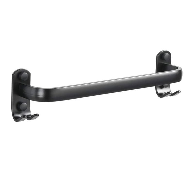 Porte-serviettes De Salle De Bain – Porte-serviettes De Cuisine Mural – Noir – 40 Cm Adapté