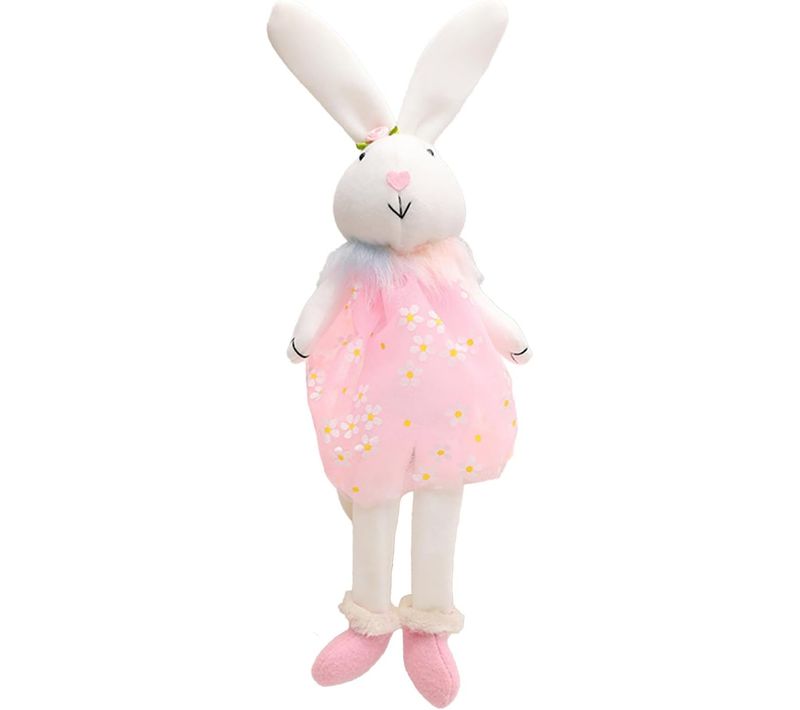 Lapin En Peluche Pour Décoration De Pâques - Avec Pattes Pendantes Statue