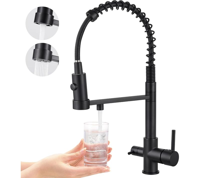 Robinet De Cuisine à Trois Voies, Robinet De Cuisine Extractible, Robinet D'évier En Laiton