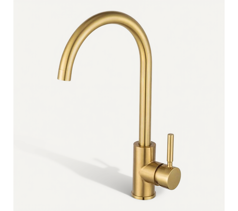 Robinet De Cuisine, Robinet De Cuisine En Acier Inoxydable Doré, Robinet De Lavabo En Or Brossé
