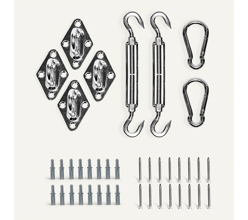 Kit De Fixation De Voile D'ombrage-kit En Acier Inoxydable 304, Accessoires De Fixation