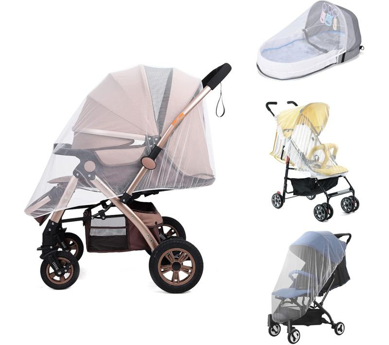 Moustiquaire Poussette,moustiquaire bébé,auto-siège, Lit Parapluie, Protection Anti-insectes