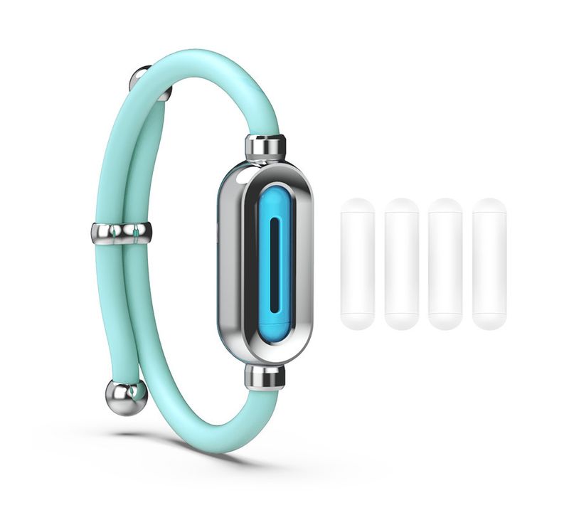 Bracelet Anti - Moustiques, Bracelet Anti - Moustiques En Silicone Bleu Pour Adultes