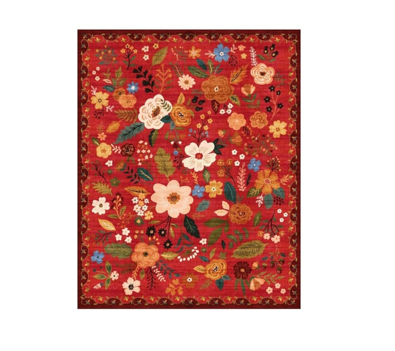 Tapis Antidérapant, Convient Pour Chambre à Coucher, 50×80cm, Rouge