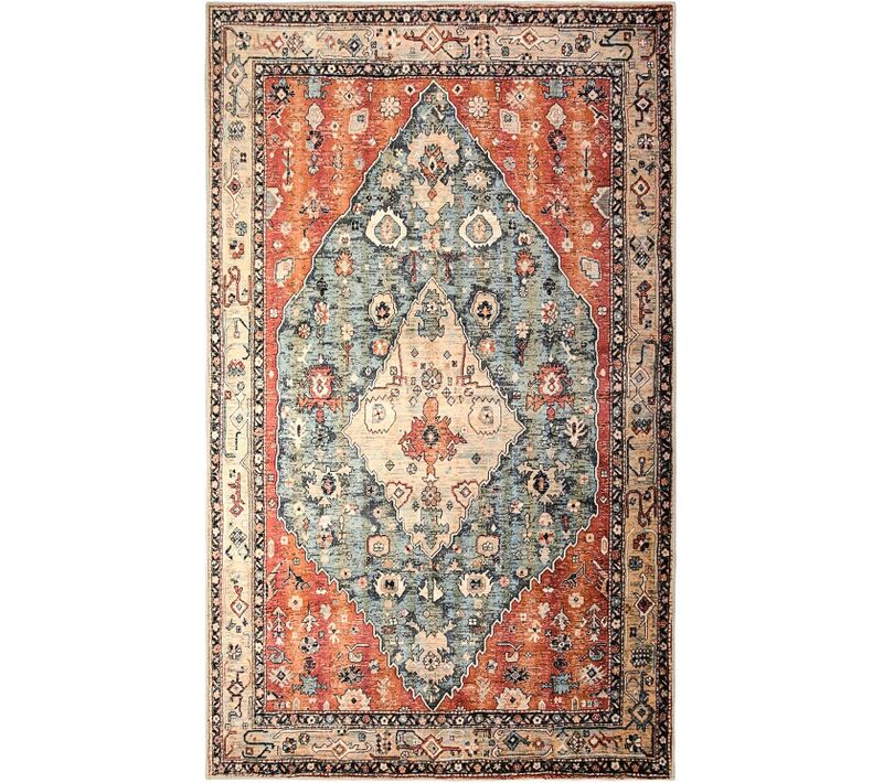 Tapis à Poils Ras, 50×80 Cm - Rouge