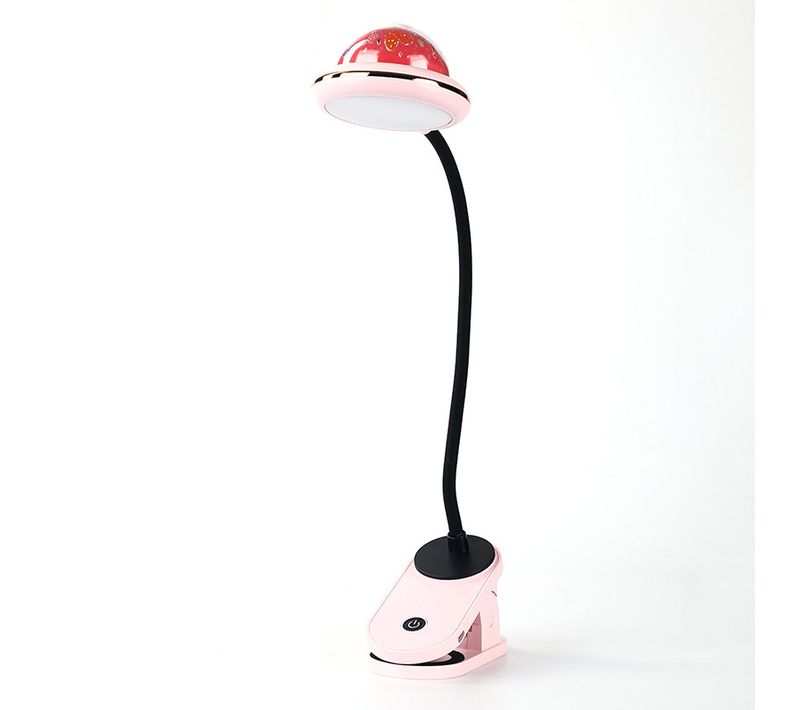 Lampe De Bureau LED Pour Lire Au Lit Avec Mini Projecteur Rechargeable Par USB, Rose